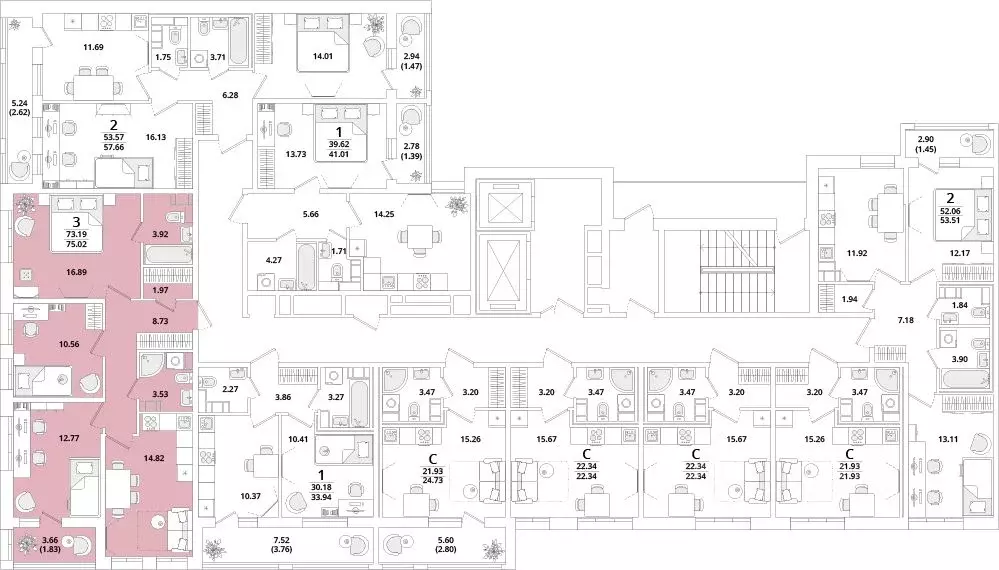 3-к кв. Санкт-Петербург Кубинская ул., 82к3с1 (75.2 м) - Фото 1