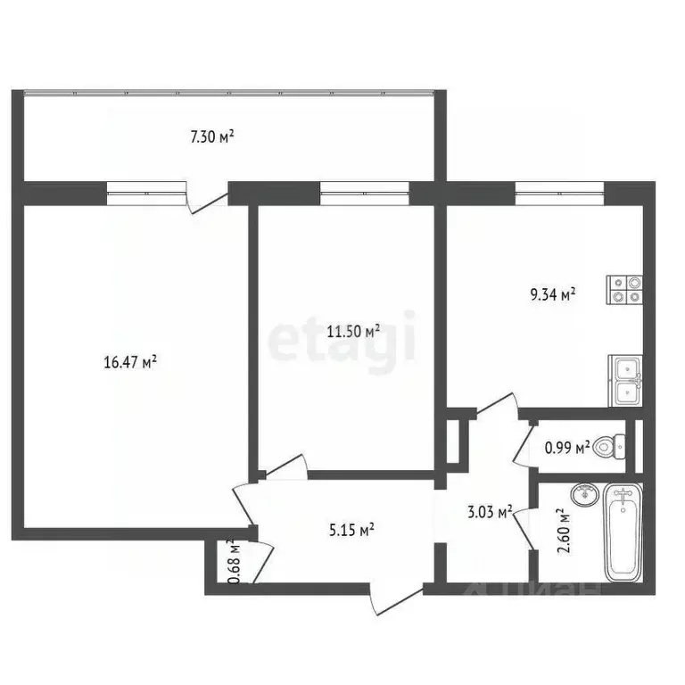 2-к кв. Ярославская область, Ярославль ул. Некрасова, 51 (45.0 м) - Фото 0