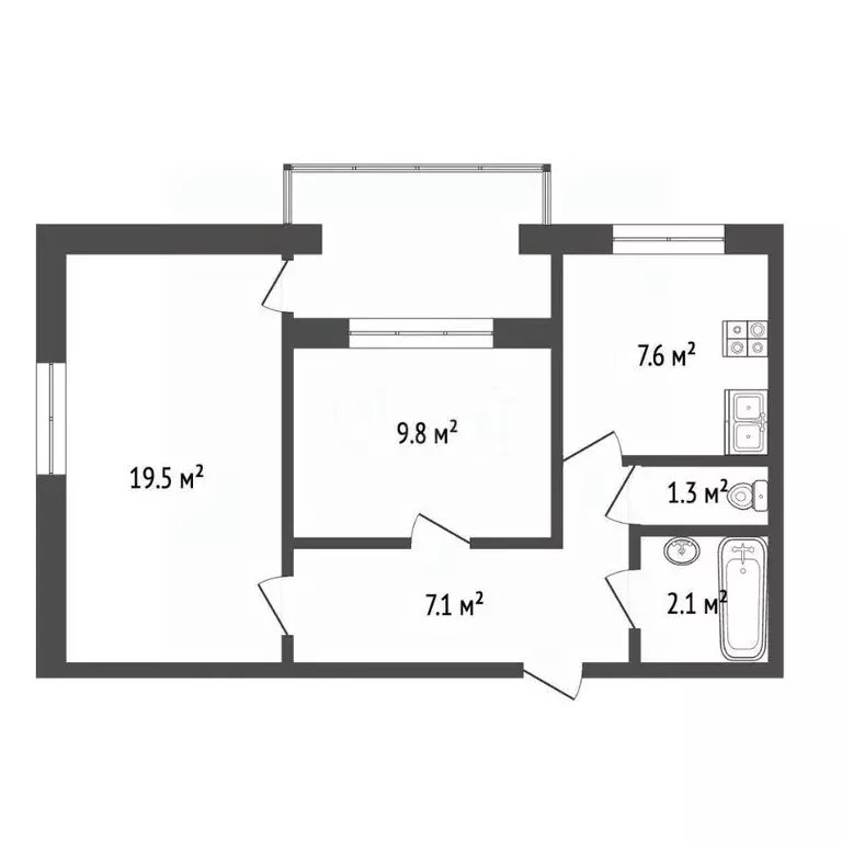 2-к кв. Севастополь ул. Генерала Жидилова, 32 (50.7 м) - Фото 2