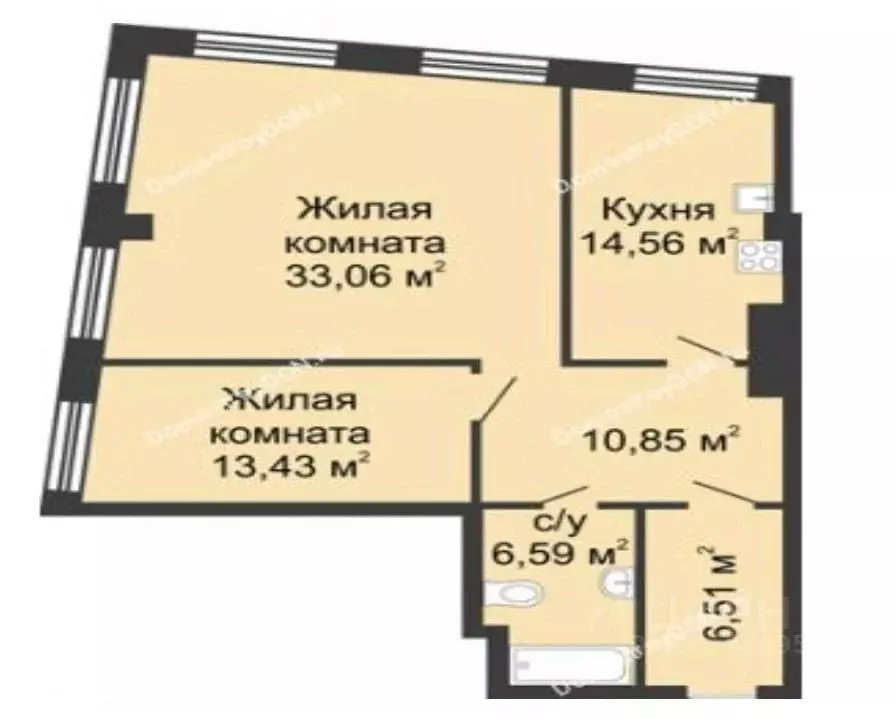 2-к кв. Ростовская область, Ростов-на-Дону Береговая ул., 55А (87.6 м) - Фото 2