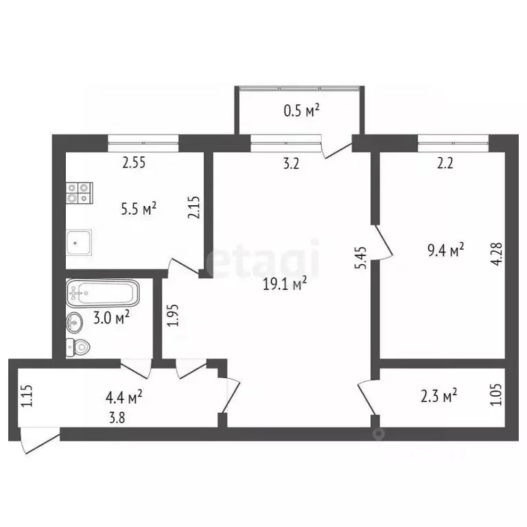 2-к кв. Мордовия, Саранск Большевистская ул., 94 (43.7 м) - Фото 1