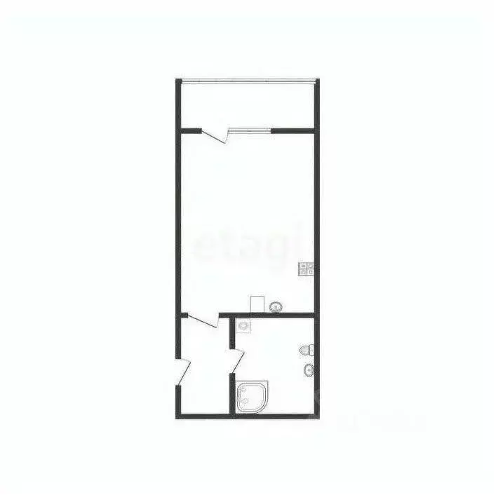 Студия Курская область, Курск ул. Энгельса, 115/4 (26.68 м) - Фото 1