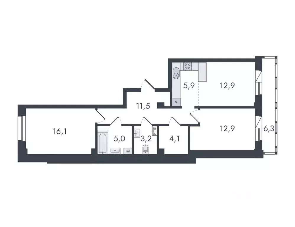 3-к кв. Кировская область, Киров ул. Чистопрудненская, 13 (77.9 м) - Фото 0