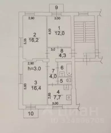 3-к кв. Московская область, Дзержинский ул. Академика Жукова, 23а ... - Фото 1