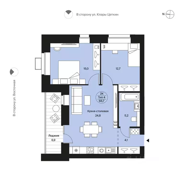 2-к кв. Коми, Сыктывкар ул. Карла Маркса, 165к1 (68.7 м) - Фото 0