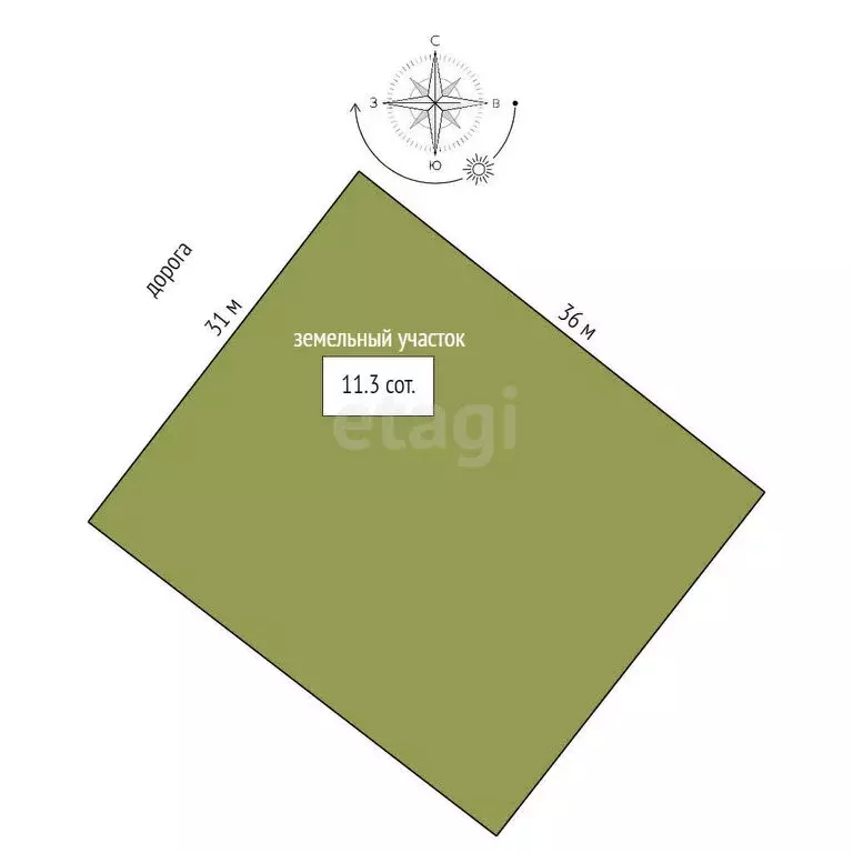 Участок в посёлок городского типа Краснозатонский, Хвойная улица (11.3 ... - Фото 1