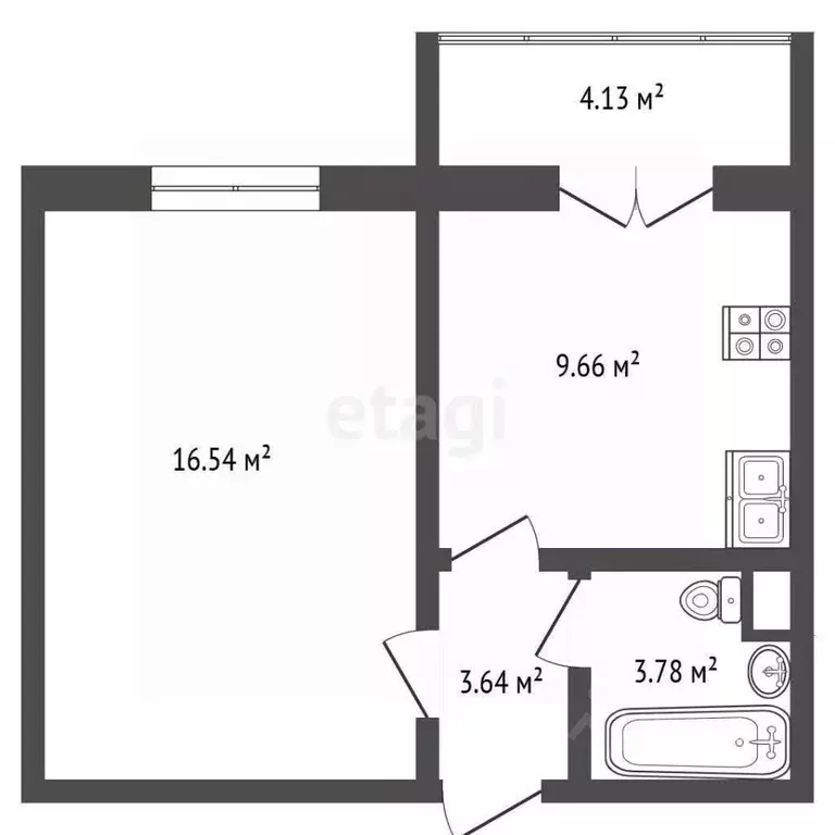 1-к кв. Калужская область, Калуга ул. Минская, 1 (37.75 м) - Фото 2