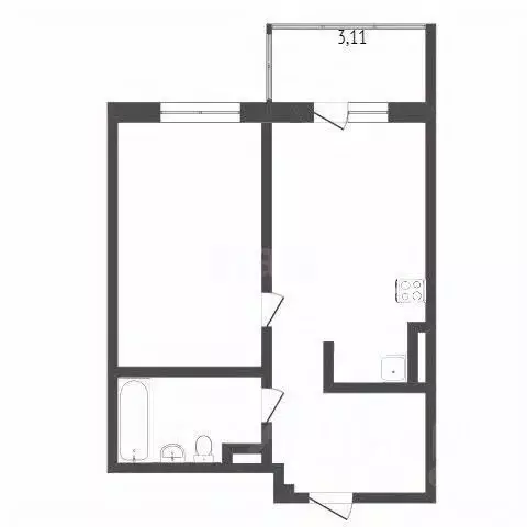 1-к кв. Омская область, Омск ул. Красный Путь, 135к2 (44.2 м) - Фото 2