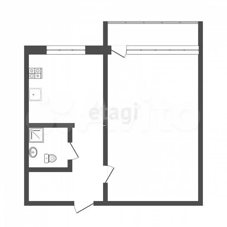 1-к. квартира, 31 м, 2/5 эт. - Фото 0