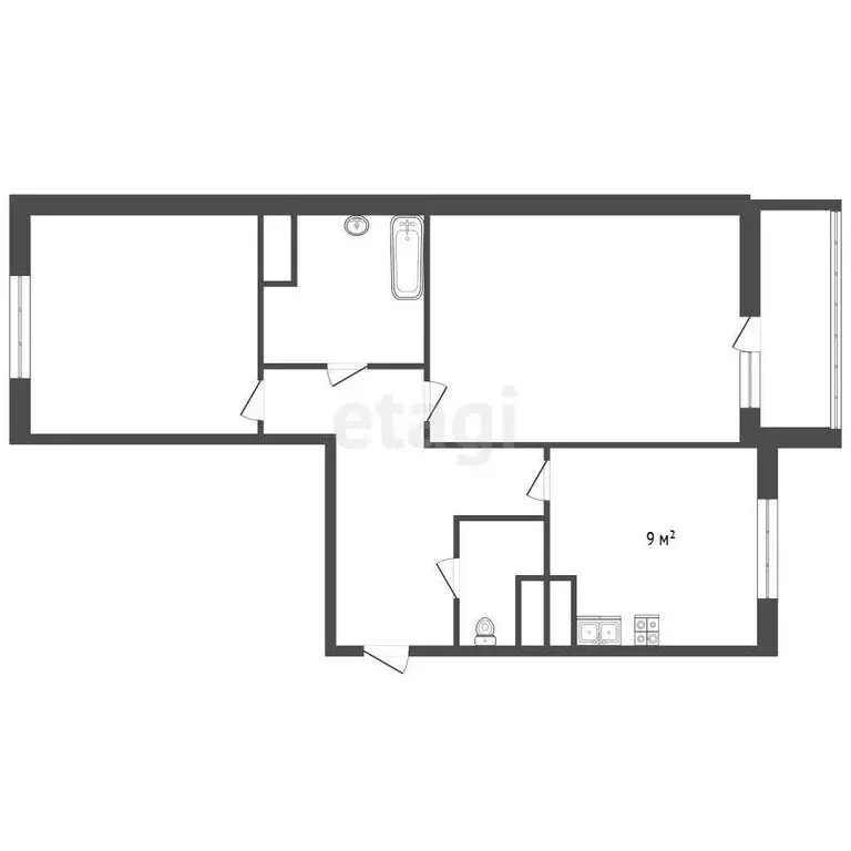 2-комнатная квартира: Мурино, Петровский бульвар, 7 (53 м) - Фото 1