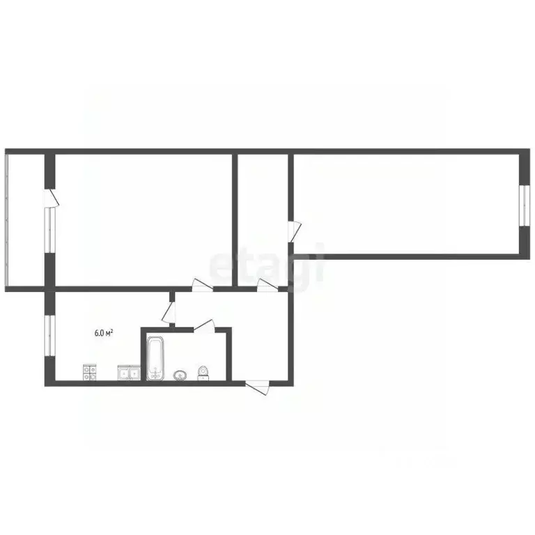 2-к кв. Томская область, Томск Алтайская ул., 107 (43.6 м) - Фото 2
