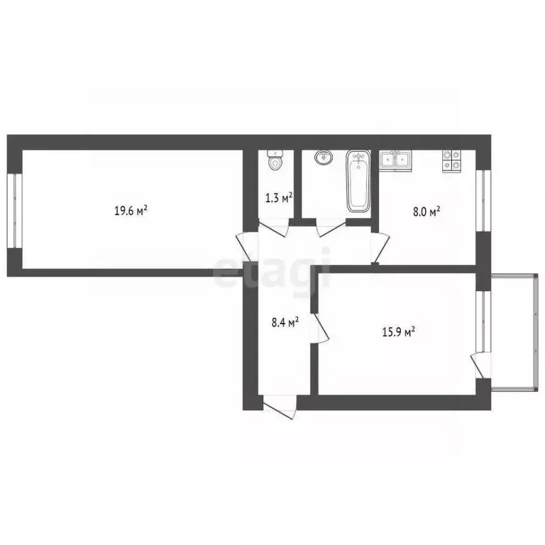 2-к кв. Москва ул. Кибальчича, 11К2 (56.0 м) - Фото 1
