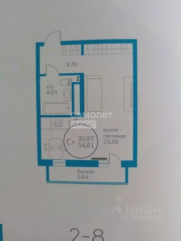 1-к кв. Тюменская область, Тюмень ул. Героев Сталинградской битвы, 7 ... - Фото 2