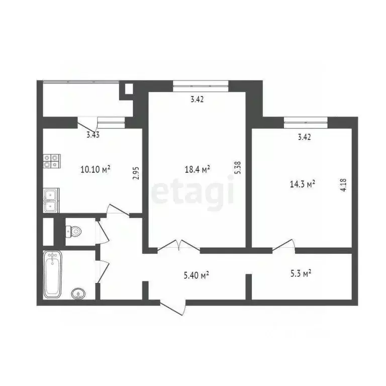 2-к кв. Московская область, Химки Совхозная ул., 10 (61.8 м) - Фото 2