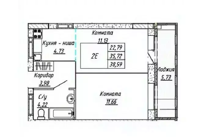 2-к кв. Алтайский край, Барнаул ул. Шевченко, 135 (38.59 м) - Фото 0