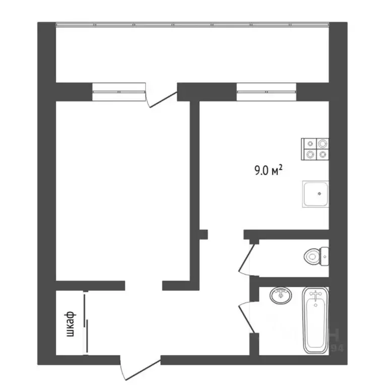 1-к кв. Тюменская область, Тюмень ул. Прокопия Артамонова, 15 (34.0 м) - Фото 2