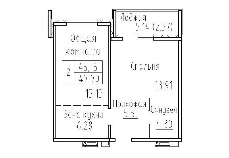 2-комнатная квартира: посёлок Элитный, Венская улица, 12 (45.13 м) - Фото 0