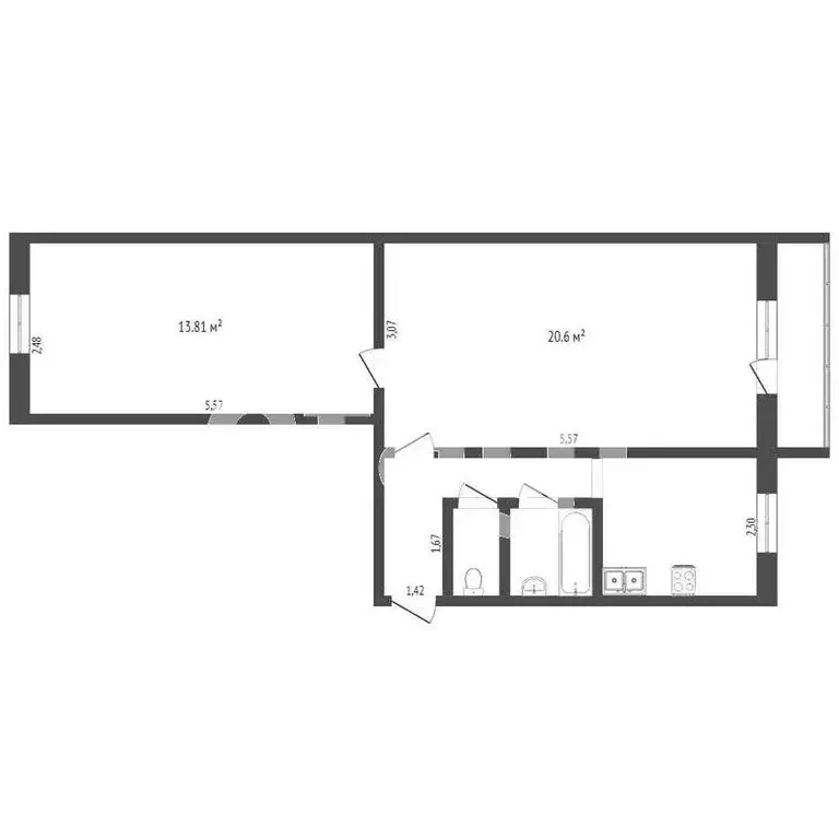 2-комнатная квартира: Тобольск, 8-й микрорайон, 12 (48.2 м) - Фото 0