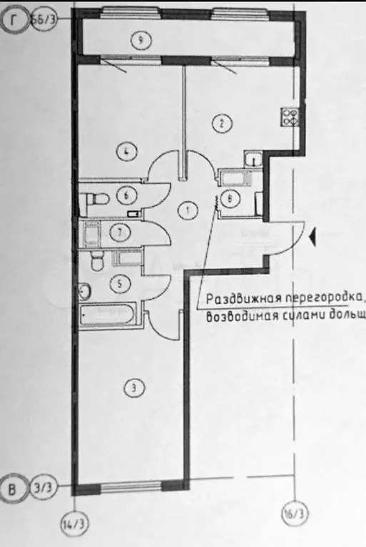 2-к. квартира, 63 м, 3/18 эт. - Фото 0