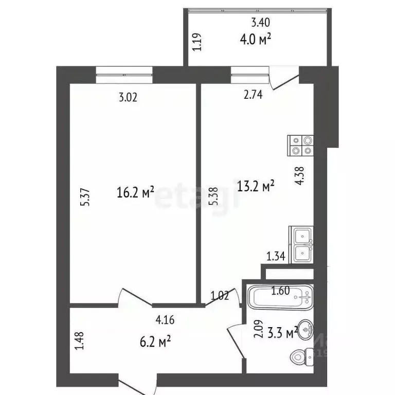 1-к кв. Саха (Якутия), Якутск ул. Бестужева-Марлинского, 22/1 (38.9 м) - Фото 0