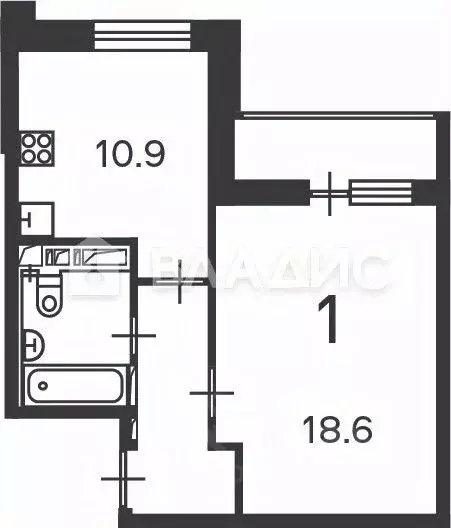 1-к кв. Москва Полярная ул., 3 (39.2 м) - Фото 2