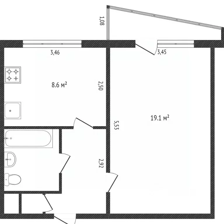 1-к кв. Воронежская область, Воронеж бул. Победы, 25 (37.8 м) - Фото 1