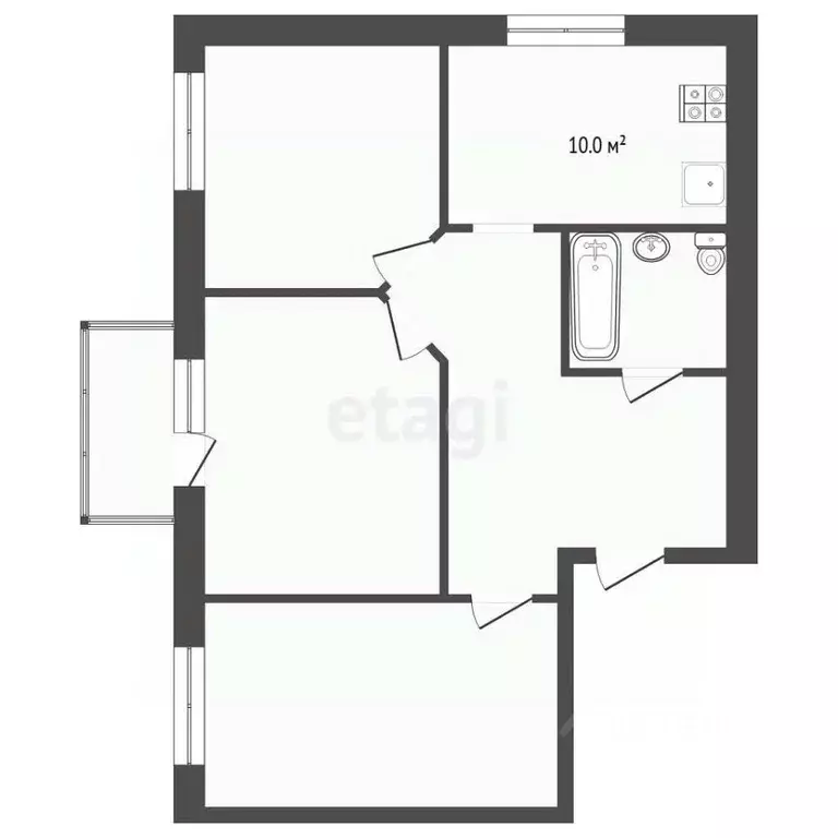 3-к кв. Тюменская область, с. Исетское ул. Янтимирова, 1 (58.8 м) - Фото 1