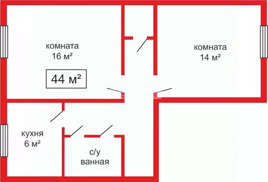 2-к кв. Челябинская область, Челябинск ул. Барбюса, 144Б (43.8 м) - Фото 1