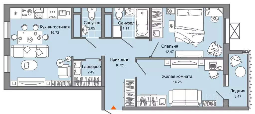 3-к кв. Ульяновская область, Ульяновск Новый Город мкр, 10-й кв-л, ... - Фото 0