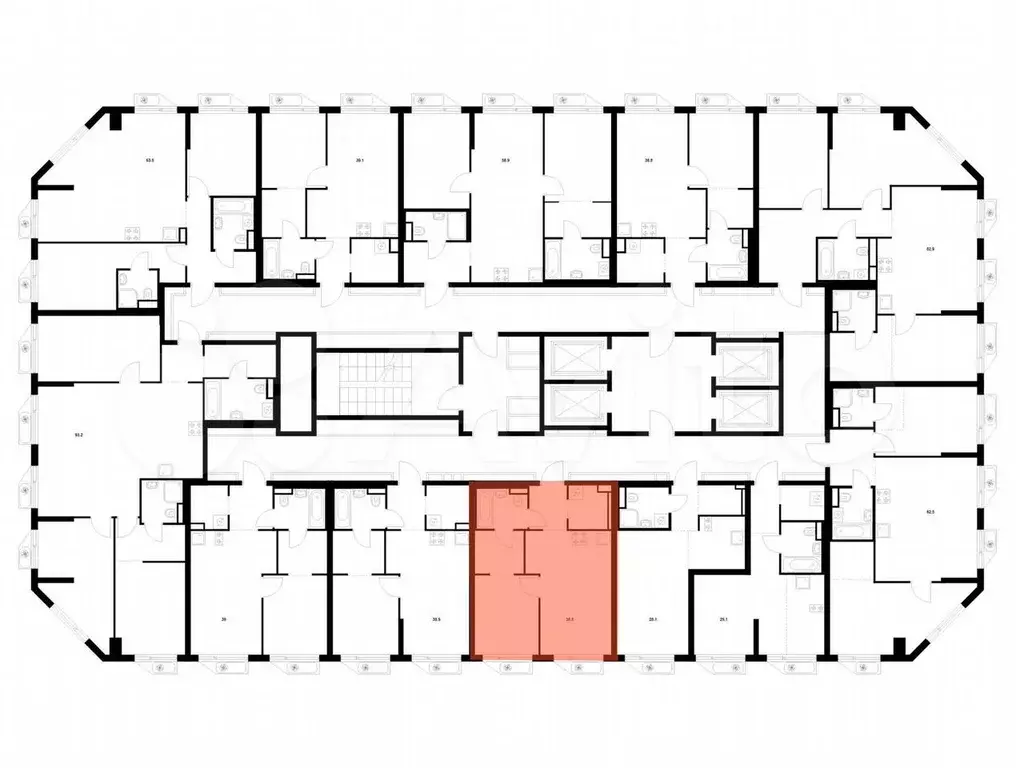 1-к. квартира, 38,8 м, 18/32 эт. - Фото 1