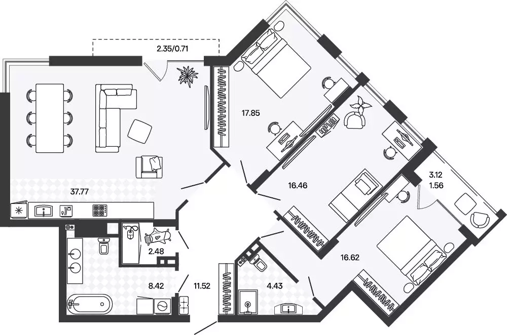 3-комнатная квартира: Калининградская область, Гурьевский ... - Фото 1