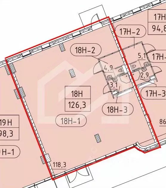 Торговая площадь в Москва Марк жилой комплекс, к1 (126 м) - Фото 2