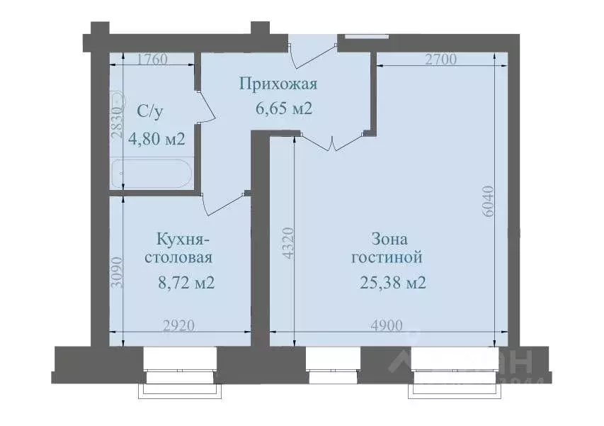 1-к кв. Хакасия, Абакан Нижняя Согра мкр, ул. Буденного, 78 (45.55 м) - Фото 1