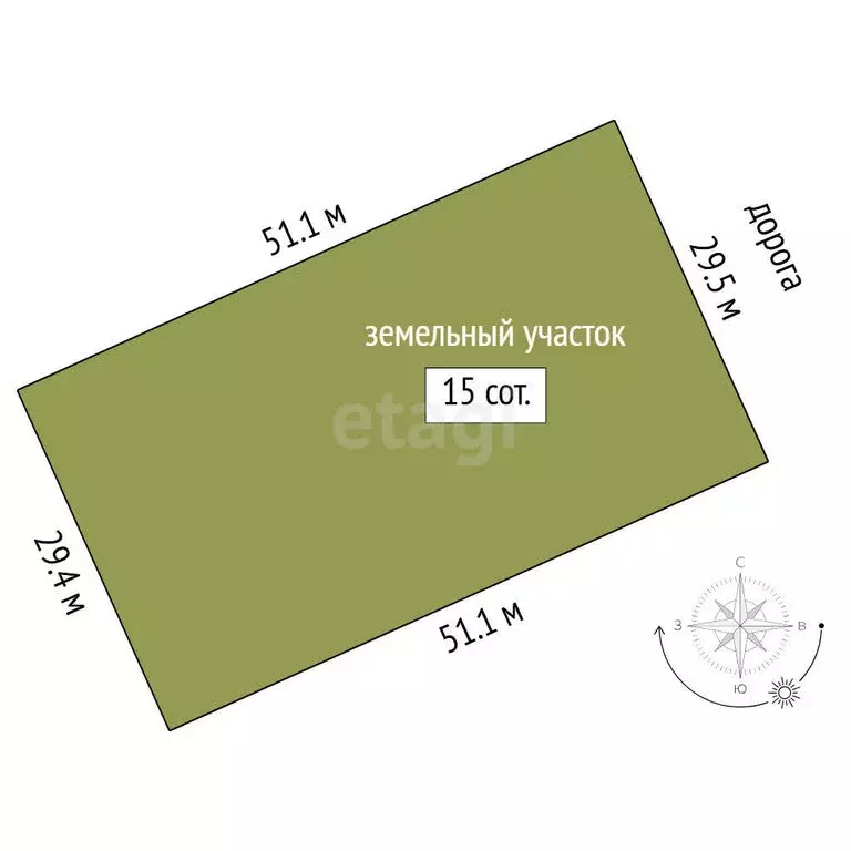 Участок в посёлок Кировский, Лесная улица (15 м) - Фото 1