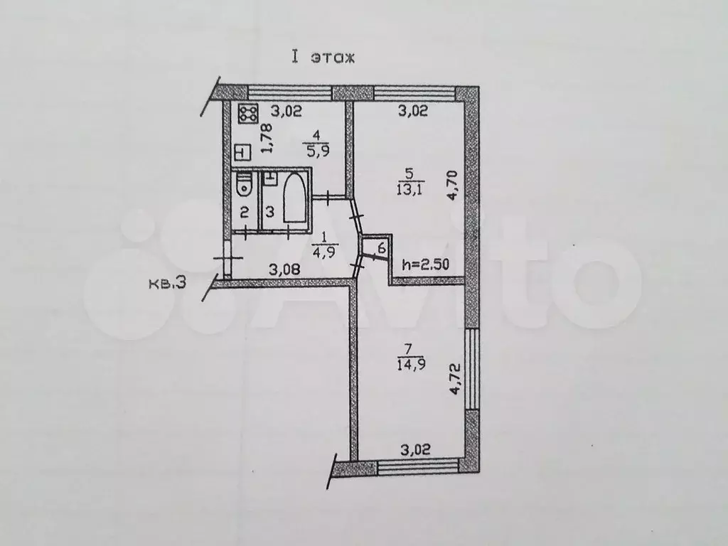 2-к. квартира, 42,2 м, 1/5 эт. - Фото 0