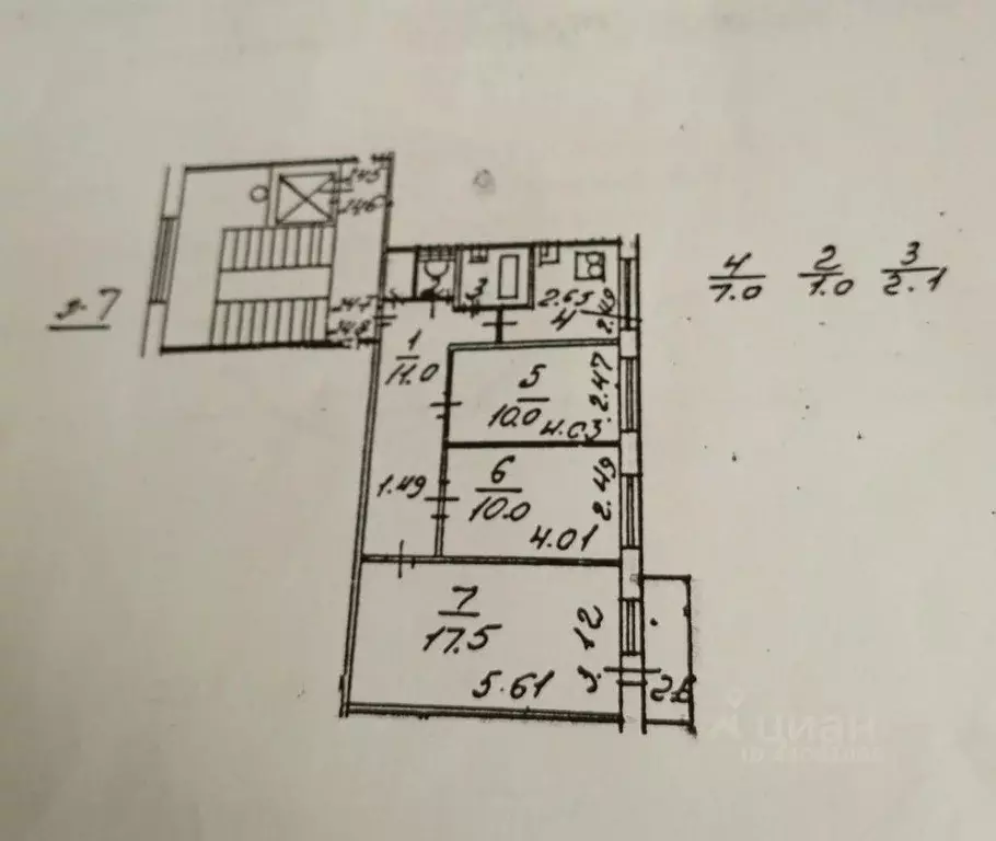 3-к кв. Санкт-Петербург ул. Уточкина, 5 (58.6 м) - Фото 2