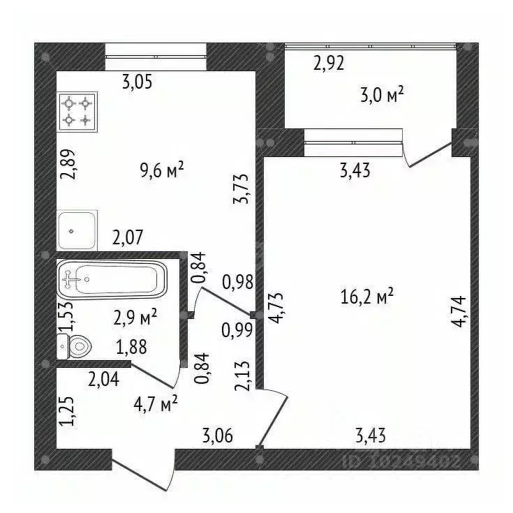 1-к кв. Башкортостан, Уфа ул. Академика Курчатова, 65/2 (36.42 м) - Фото 1