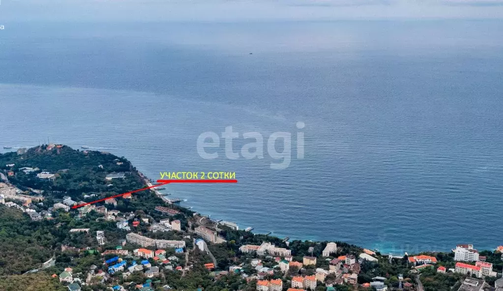 Участок в Крым, Ялта муниципальный округ, Гаспра пгт ш. Алупкинское, ... - Фото 0