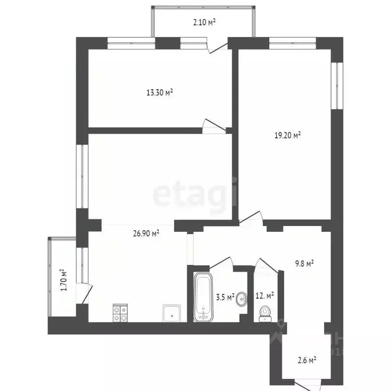 3-к кв. Самарская область, Самара просп. Карла Маркса, 17 (80.0 м) - Фото 1