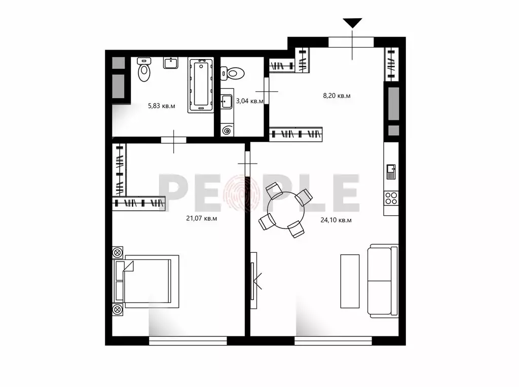 2-комнатная квартира: Москва, 2-й Хвостов переулок, 8 (63.2 м) - Фото 1