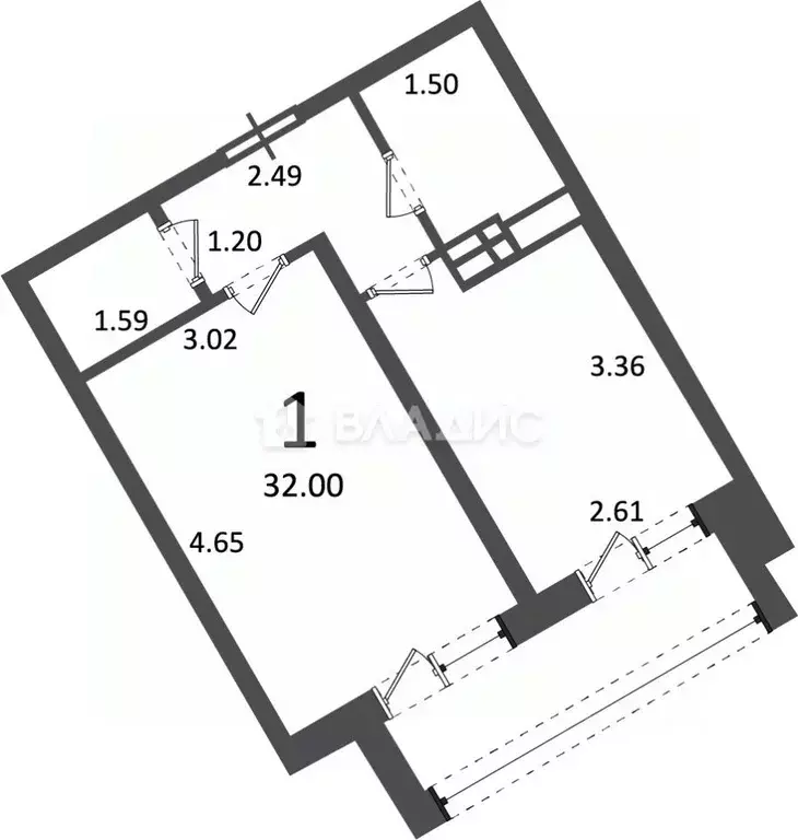 1-к кв. Москва д. Раево, ул. Ирландская, 4к1 (32.0 м) - Фото 1
