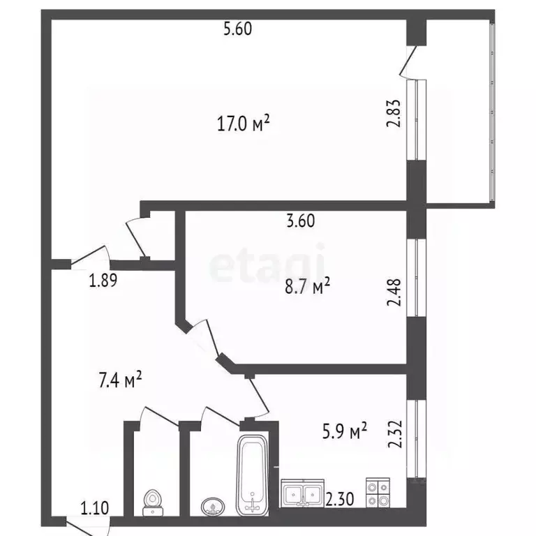 2-к кв. Московская область, Реутов Советская ул., 31 (43.1 м) - Фото 1