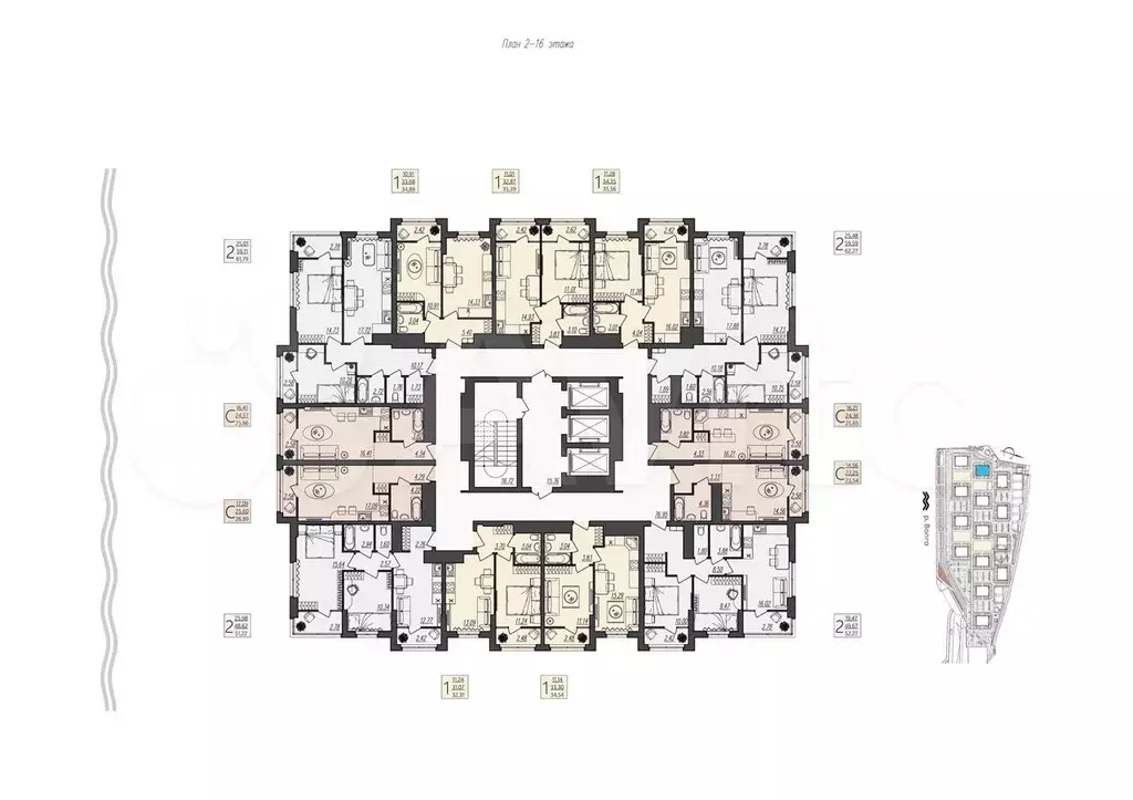 1-к. квартира, 34,5 м, 15/17 эт. - Фото 1