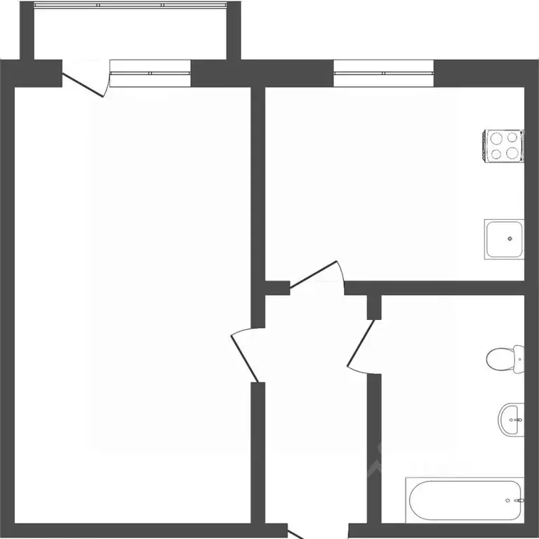 1-к кв. Тюменская область, Тюмень ул. Парфенова, 36 (32.4 м) - Фото 1