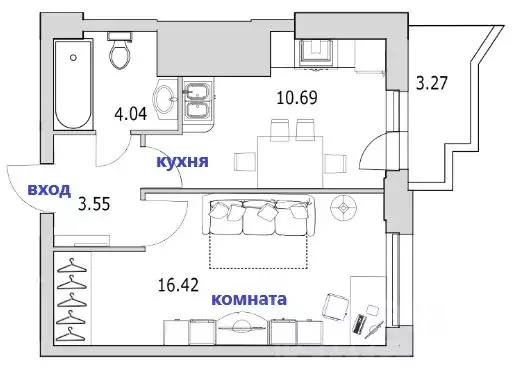 1-к кв. Санкт-Петербург ул. Кустодиева, 7к1 (39.3 м) - Фото 0