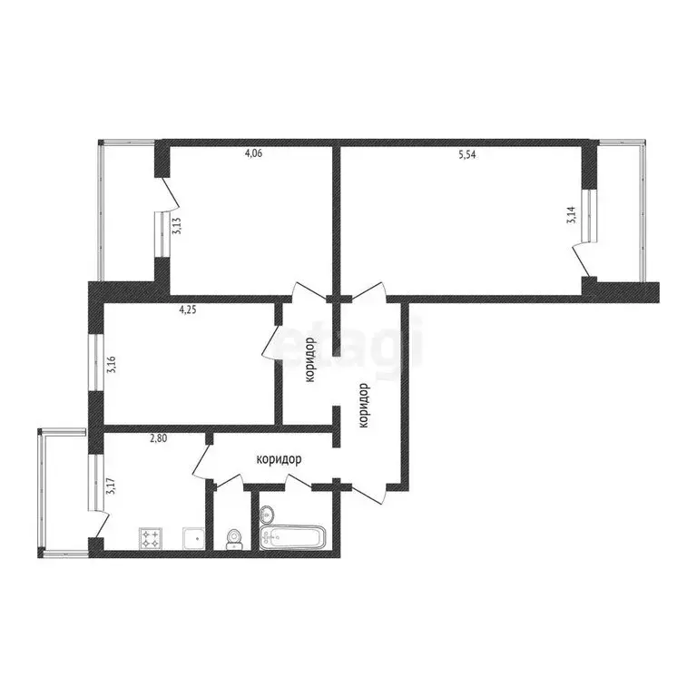 3-комнатная квартира: Белгород, бульвар Юности, 37 (71.4 м) - Фото 0