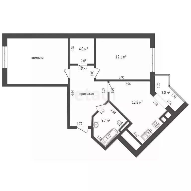 2-к кв. Ростовская область, Аксай ул. Карла Либкнехта, 112 (63.0 м) - Фото 1