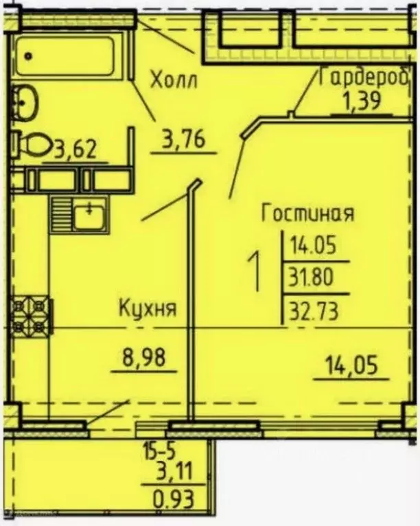 1-к кв. Пензенская область, Пенза ул. Генерала Глазунова, 6 (31.9 м) - Фото 2