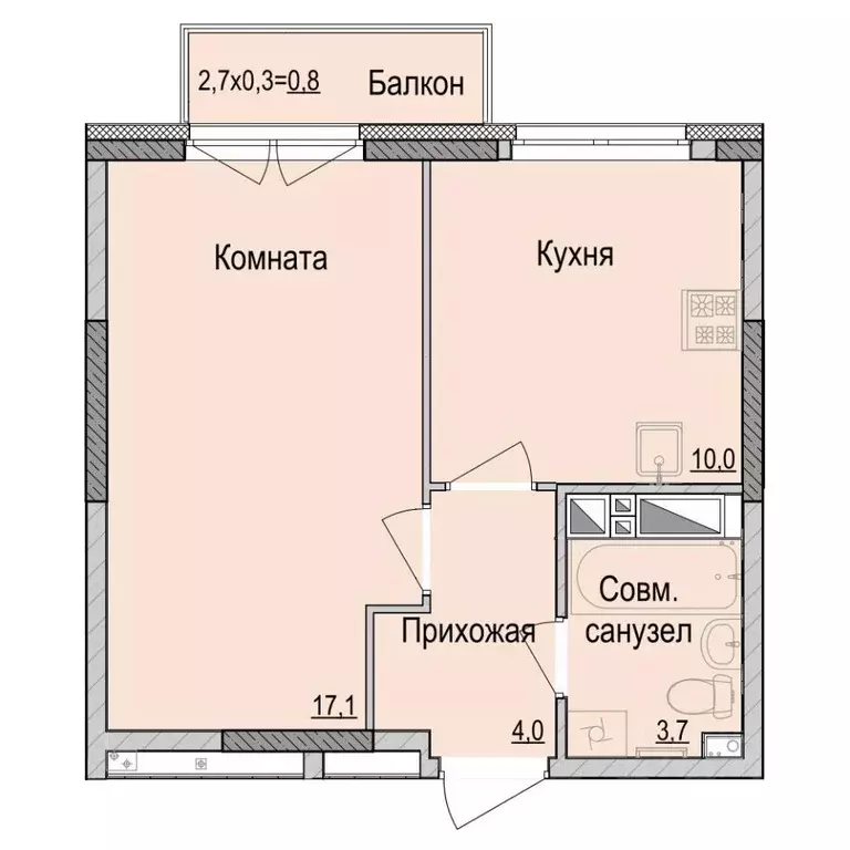1-к кв. Удмуртия, Ижевск Камбарская ул., 94к2 (35.08 м) - Фото 0