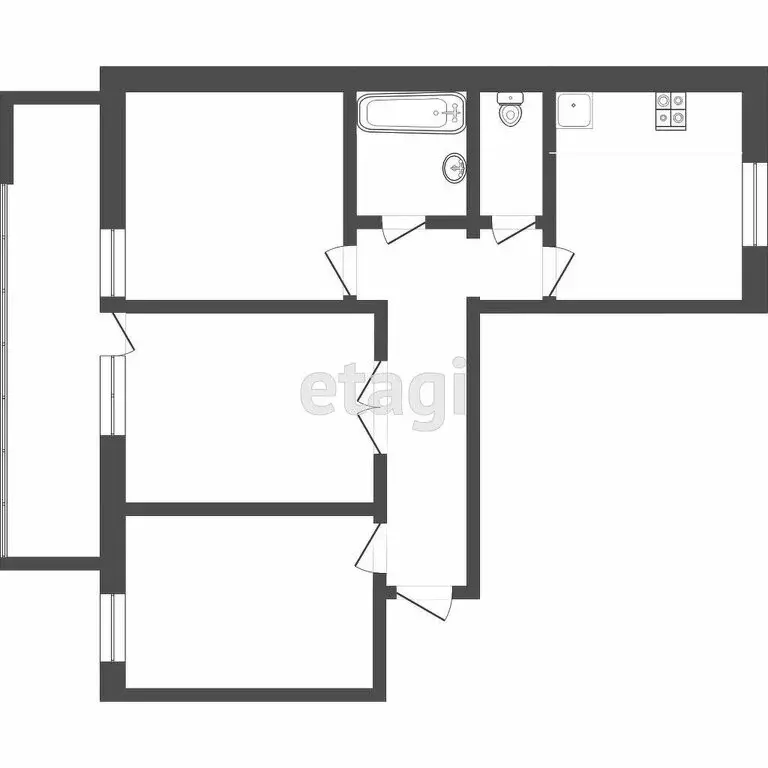 3-комнатная квартира: Тюмень, Кремлёвская улица, 114 (75 м) - Фото 0